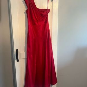 One Shoulder Red Formal Dress